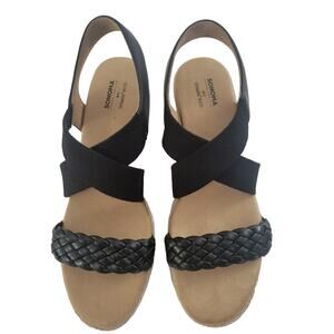 Sonoma Coraa espadrille wedge sandal, black, size 9.5M